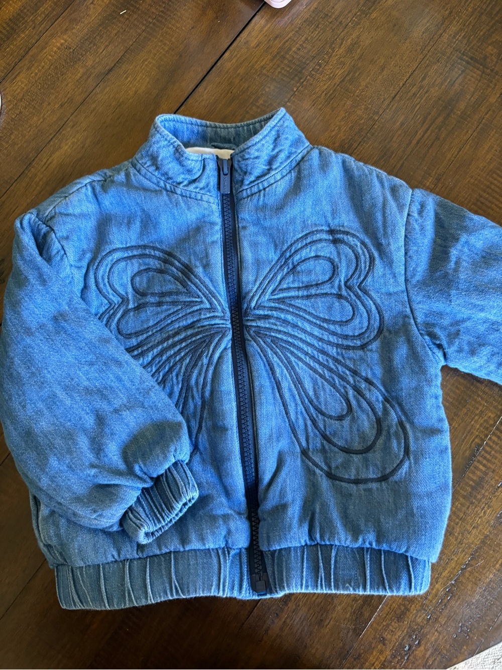 Old Navy Toddler (3T) Soft Denim Jacket with Butterfly Embroidery